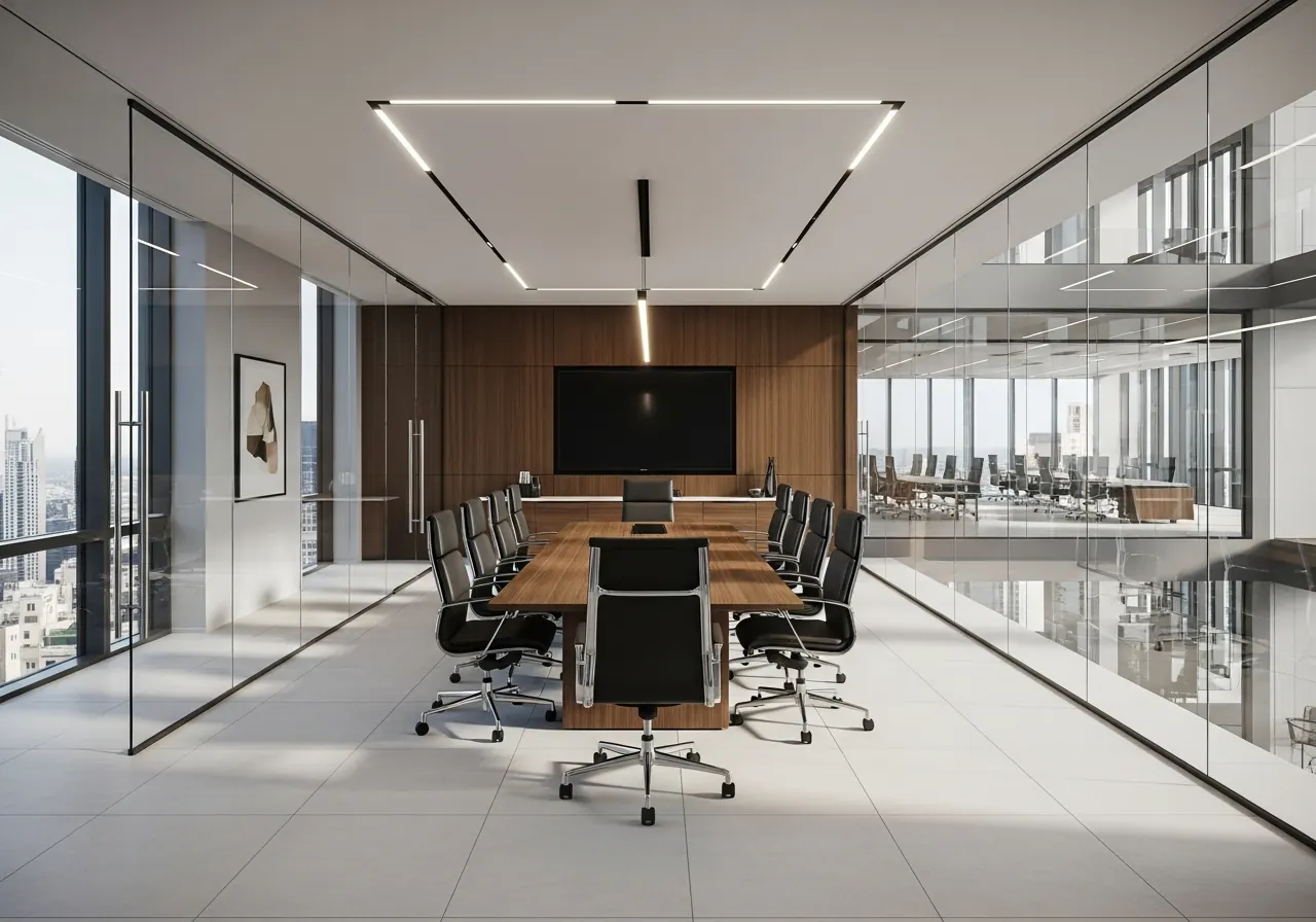 Open-plan office with Vastu-aligned seating