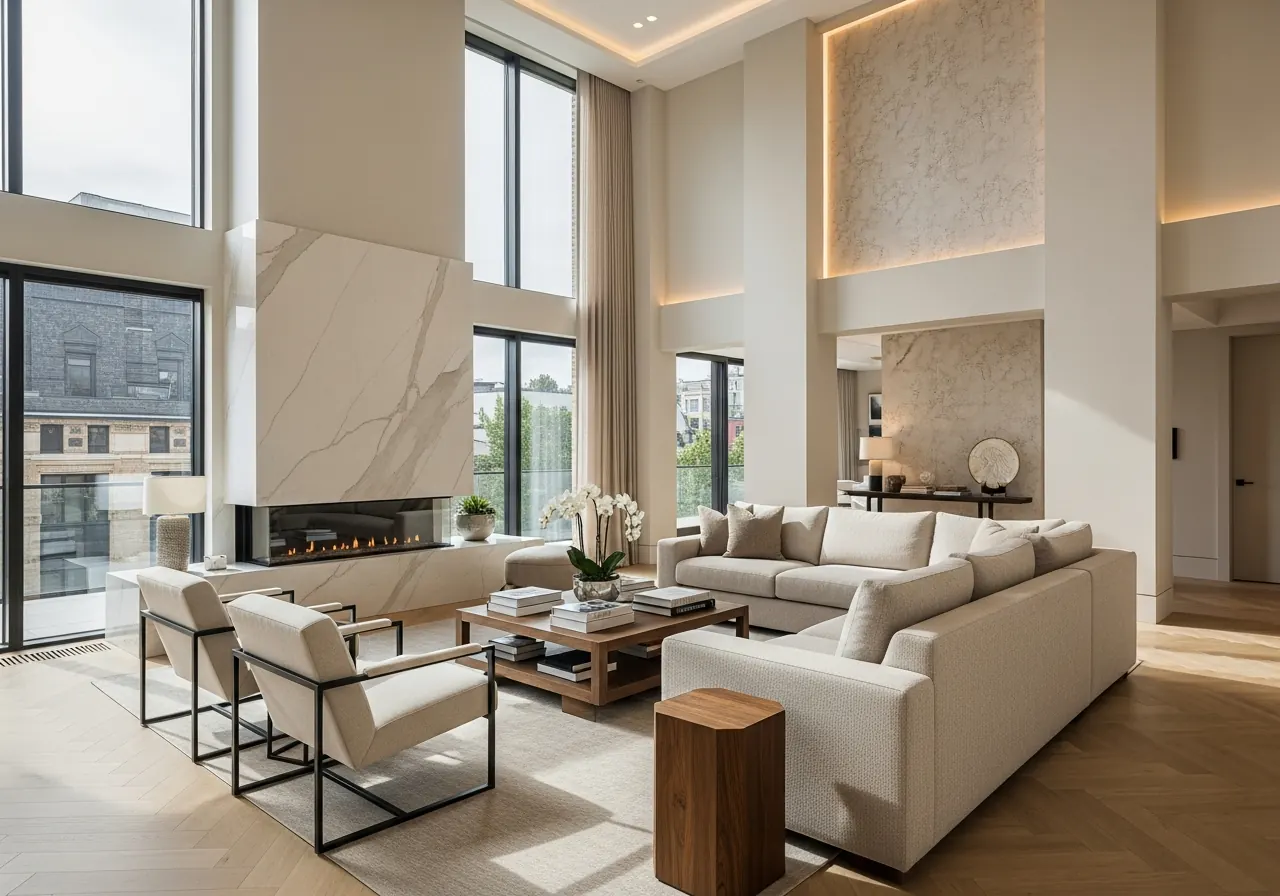 Light-filled living room of a Vastu-aligned home