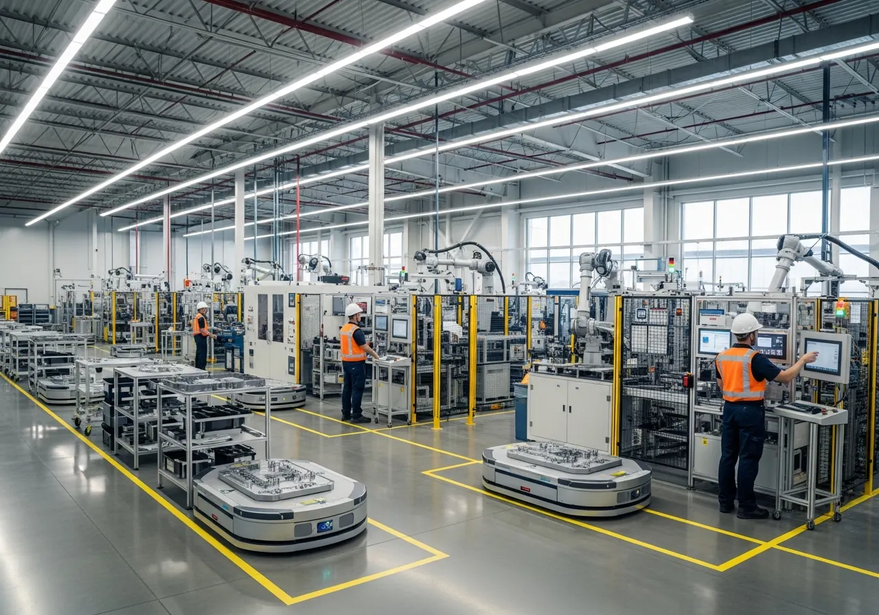 Manufacturing floor of an industrial unit